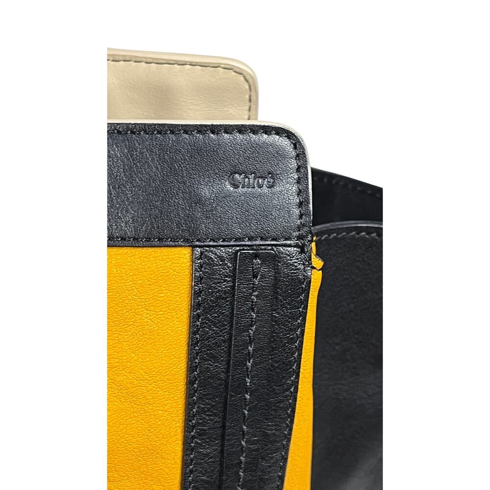 Chloé Alison Large Leather Tote Bag Mustard Yellow Black Colorblock 2013 - Picture 3 of 16